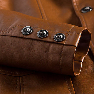 Alessio Leather Two-Button Blazer