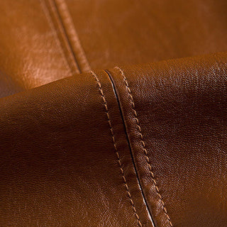 Alessio Leather Two-Button Blazer