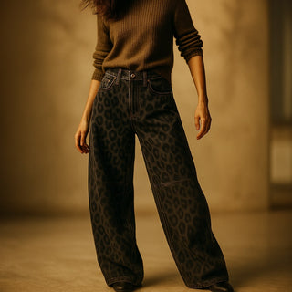 Elena Printed Denim Trousers