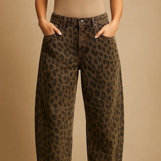 Elena Printed Denim Trousers