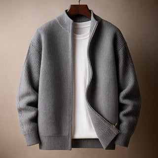 Elio Ribbed Zip Cardigan