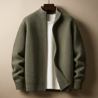 Elio Ribbed Zip Cardigan