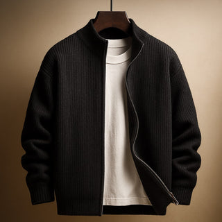 Elio Ribbed Zip Cardigan