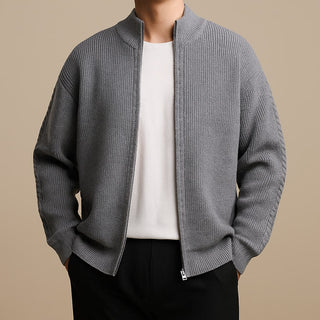 Elio Ribbed Zip Cardigan