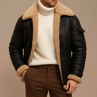 Raffaele Shearling-Lined Leather Jacket
