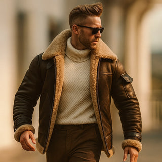 Raffaele Shearling-Lined Leather Jacket