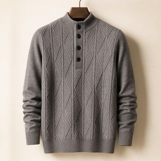 Salvatore Button-Neck Knit Sweater