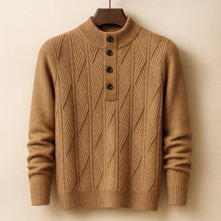 Salvatore Button-Neck Knit Sweater