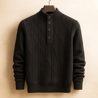 Salvatore Button-Neck Knit Sweater