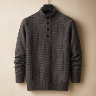 Salvatore Button-Neck Knit Sweater