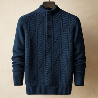 Salvatore Button-Neck Knit Sweater