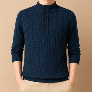 Salvatore Button-Neck Knit Sweater