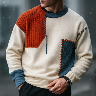 Vittore Mixed-Pattern Knit Sweater