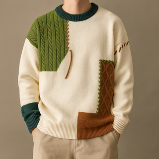 Vittore Mixed-Pattern Knit Sweater