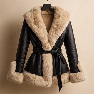 Isabella Fur-Trim Leather Jacket