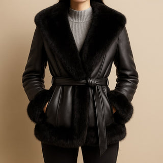 Isabella Fur-Trim Leather Jacket