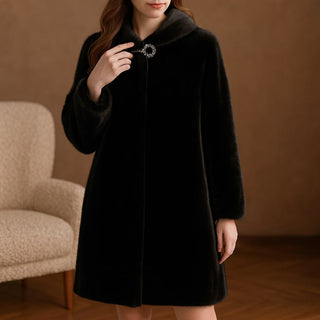 Isola Hooded Plush Coat