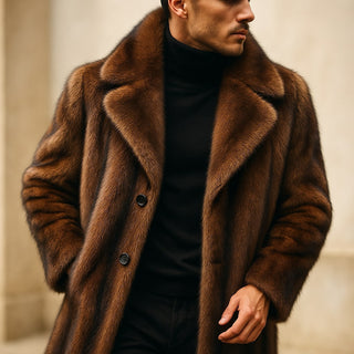 Marcello Fur-Style Long Coat