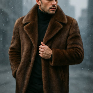 Marcello Fur-Style Long Coat
