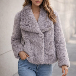 Elena Fur-Style Cropped Jacket