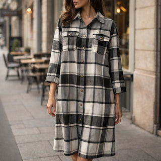 Ania Plaid Shirt Dress