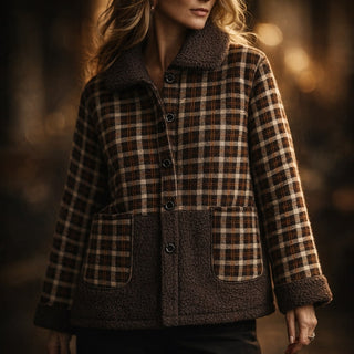 Tina Streamlined Lined Check Jacket