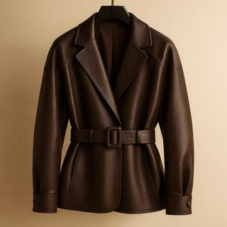 Isabella Leather Belted Jacket