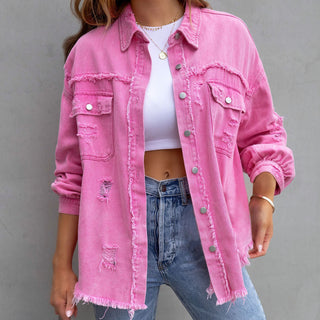 Celia Distressed Denim Jacket