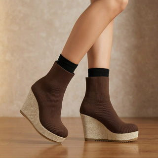 Alessia Knit Wedge Boot