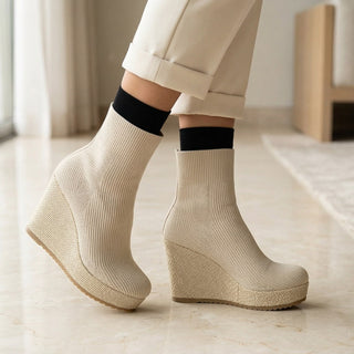 Alessia Knit Wedge Boot
