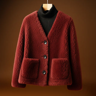 Livia Shearling Button Jacket