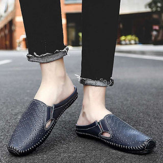 Giuliano Perforated Leather Sandals