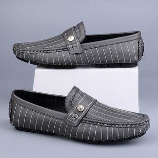 Silvano Stripe Leather Drivers