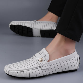 Silvano Stripe Leather Drivers