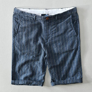 Porto Pinstripe Linen Shorts