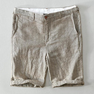 Porto Pinstripe Linen Shorts