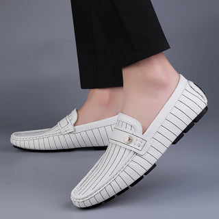Silvano Stripe Leather Drivers