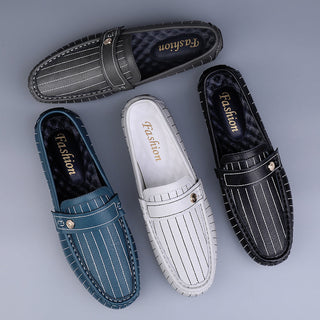 Silvano Stripe Leather Drivers