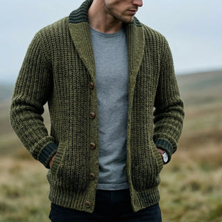 Riccardo Shawl-Collar Knit Cardigan