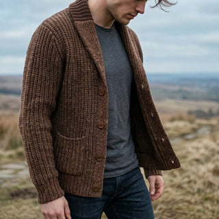Riccardo Shawl-Collar Knit Cardigan