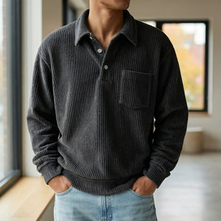 Federico Ribbed Knit Polo