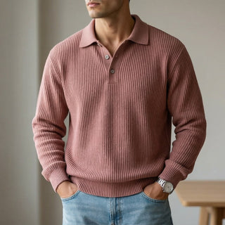 Federico Ribbed Knit Polo