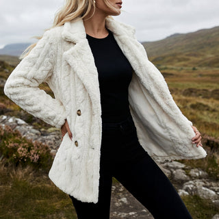 Selena Streamlined Plush Coat