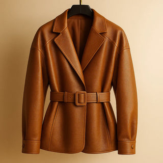 Isabella Leather Belted Jacket